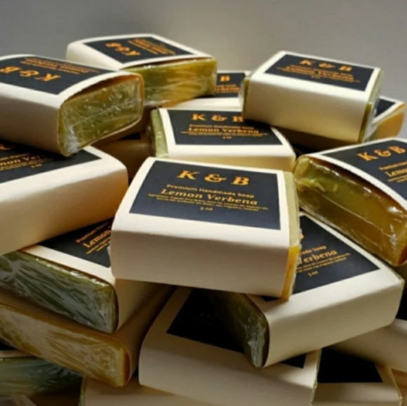 LEMON VERBENA Premium Handmade Natural Body Bar Soap, 5 oz (3 pack) - Picture 5 of 6